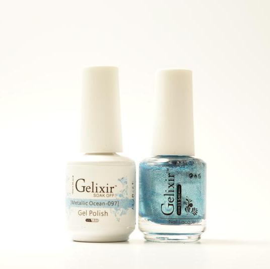 GELIXIR Duo Gel & Matching Polish -Metallic Ocean GL097