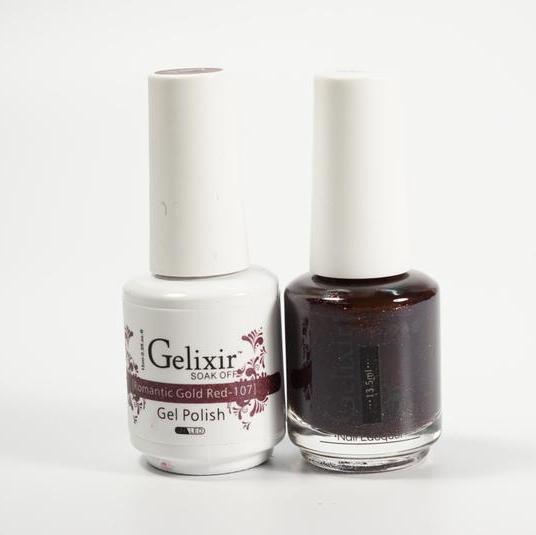 GELIXIR Duo Gel & Matching Polish -Gold Red GL107