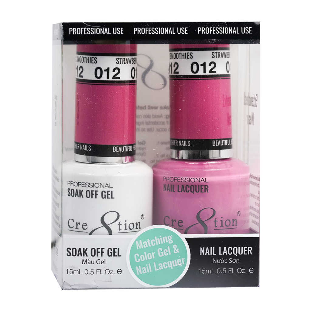 Cre8tion Gel & Lacquer - 12 Strawberry Smoothies