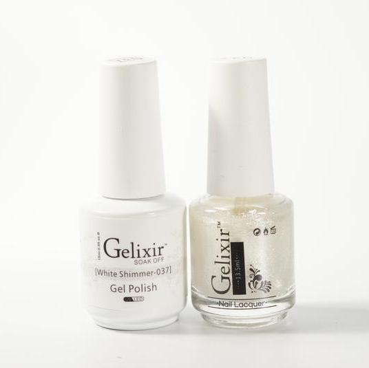 GELIXIR Duo Gel & Matching Polish - White Shimmer GL037