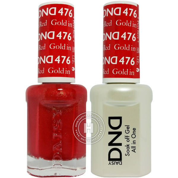 DND Gel & Lacquer – 476 Gold in Red