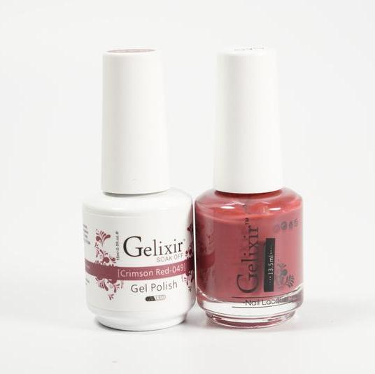 GELIXIR Duo Gel & Matching Polish- Crimson Red GL049