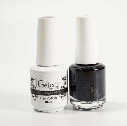GELIXIR Duo Gel & Matching Polish -Black Night GL089