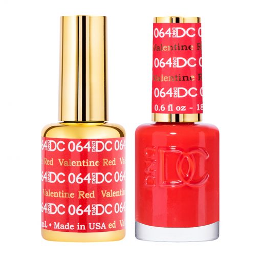 DND DC Duo Gel & Lacquer - 064 Valentine Red