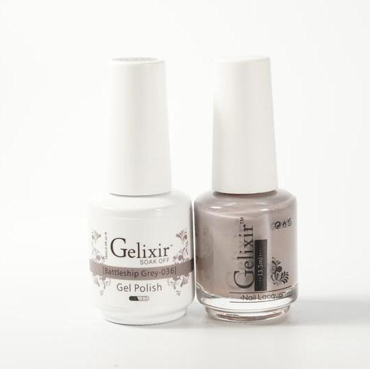 GELIXIR Duo Gel & Matching Polish- Battleship Grey GL036
