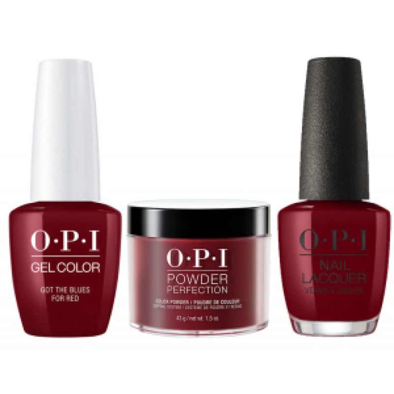 OPI 3in1 Matching Trio - W52 Got The Blues For Red